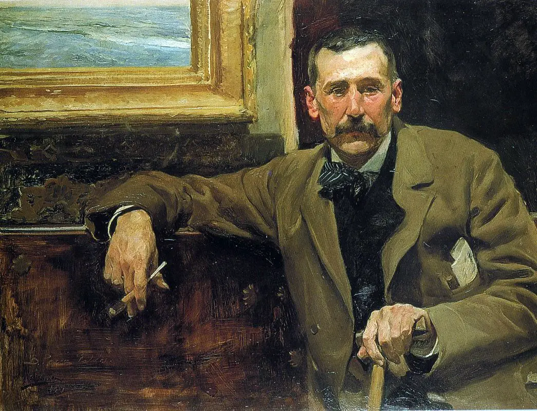 Portrait of Benito Pérez Galdós in Detail Joaquin Sorolla